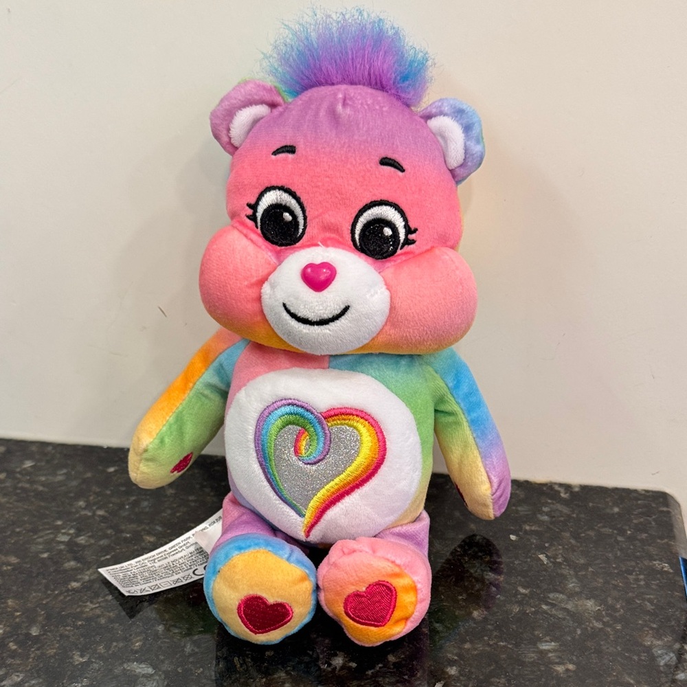 Care Bears 9 inch Bean Plush Together Bear with Glitter Heart Stuffed Animal Pal